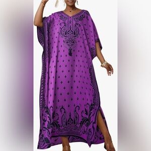 Purple & Black Caftan & Maxi Dress | OS | NWT
